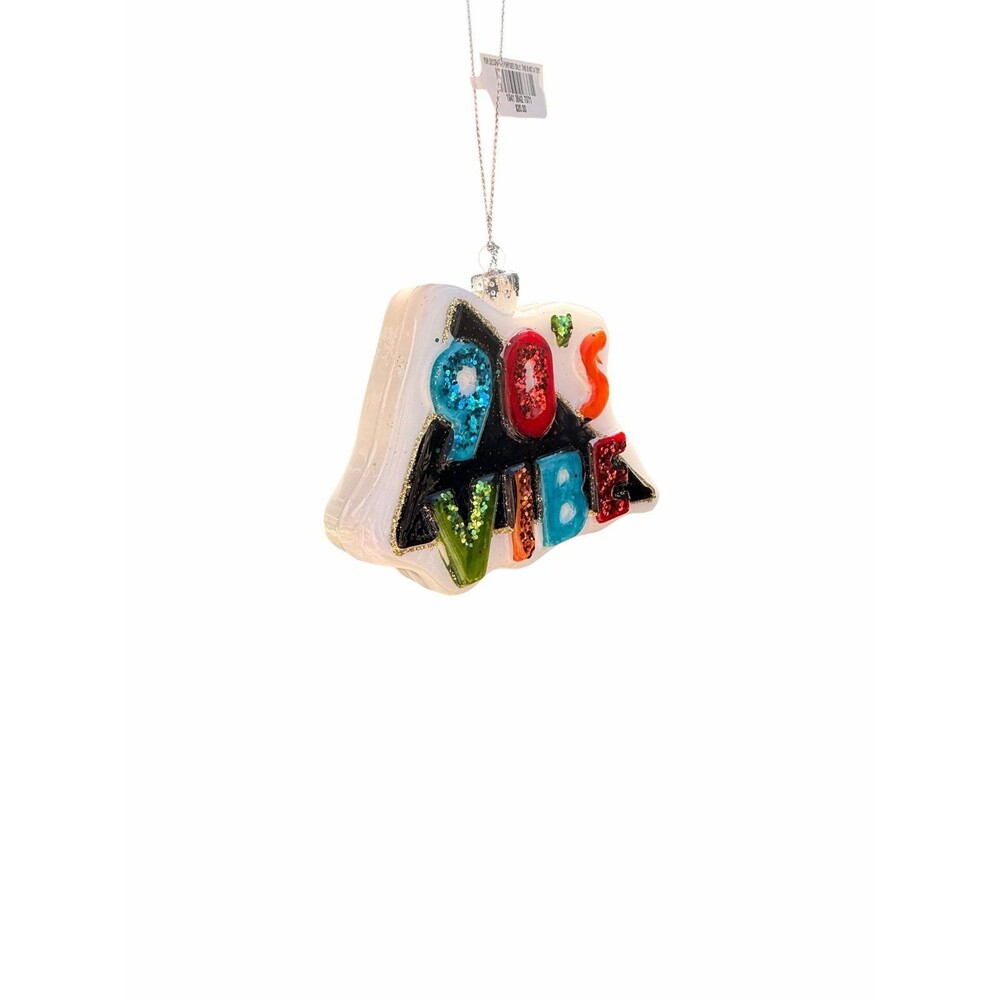 Macy’s holiday lane "90's Vibe" blown glass Christmas ornament
